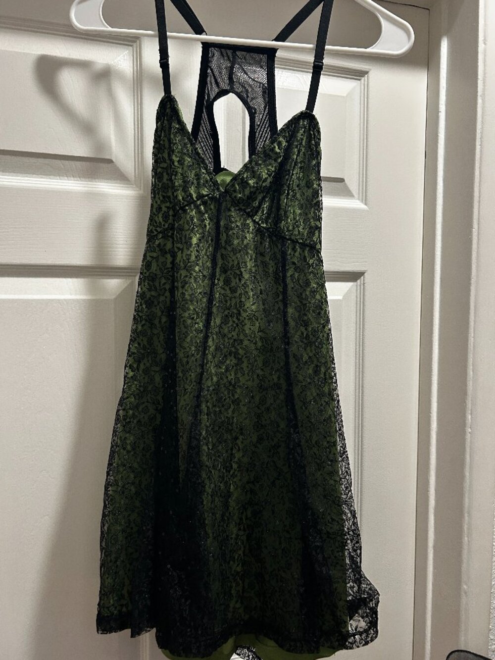 Green and Black Lace Fairy Dress with Wings